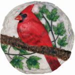 red cardinal stepping stone